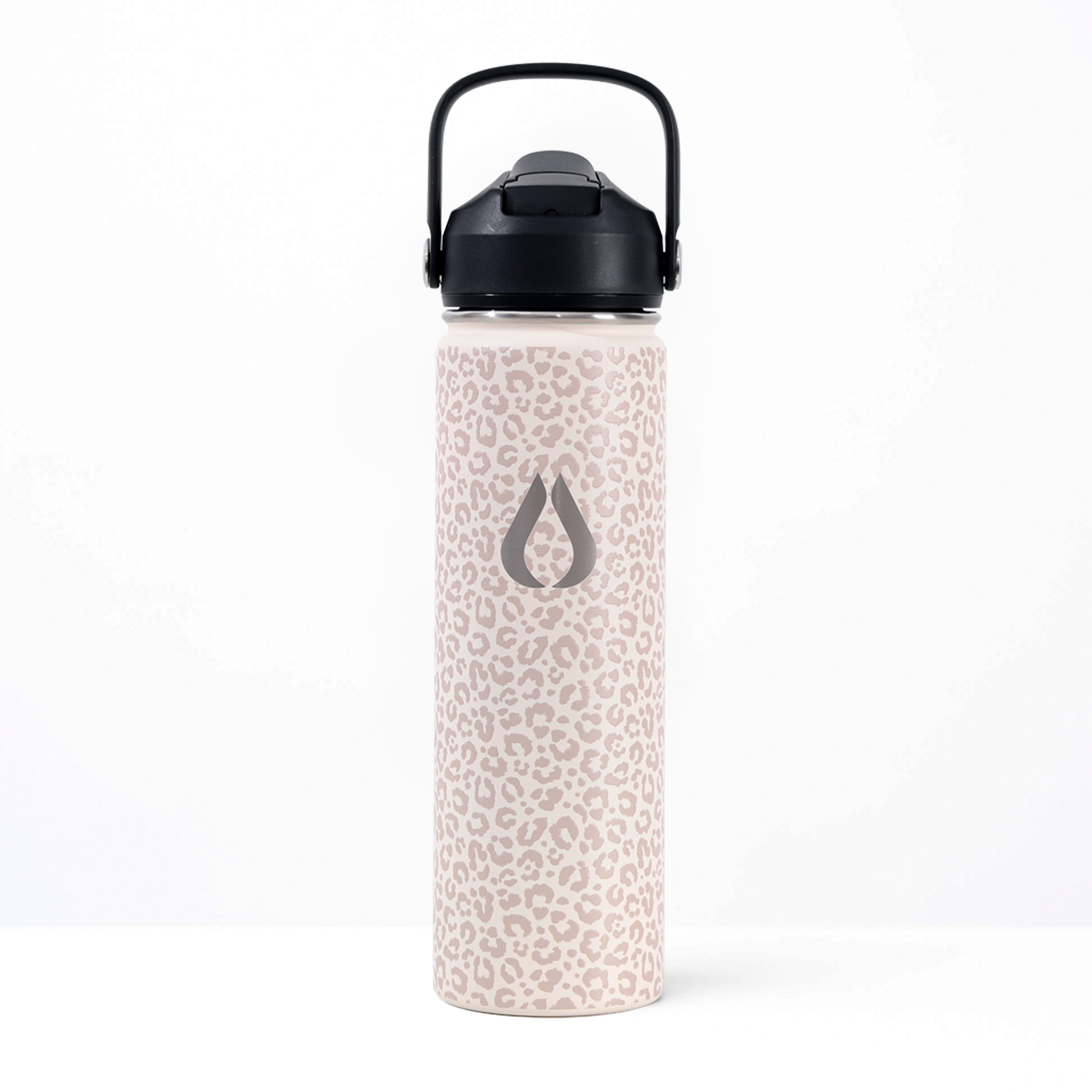 Water Bottle - 650ML - Cream Leopard
