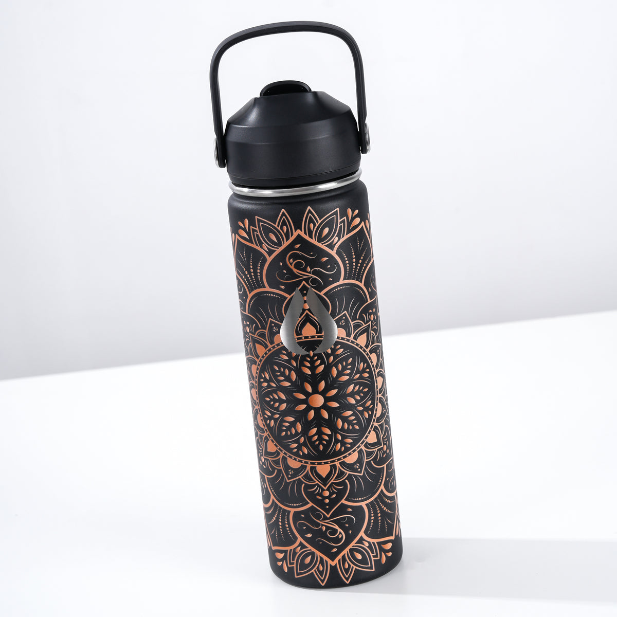 Water Bottle - 650ML - Cream Leopard