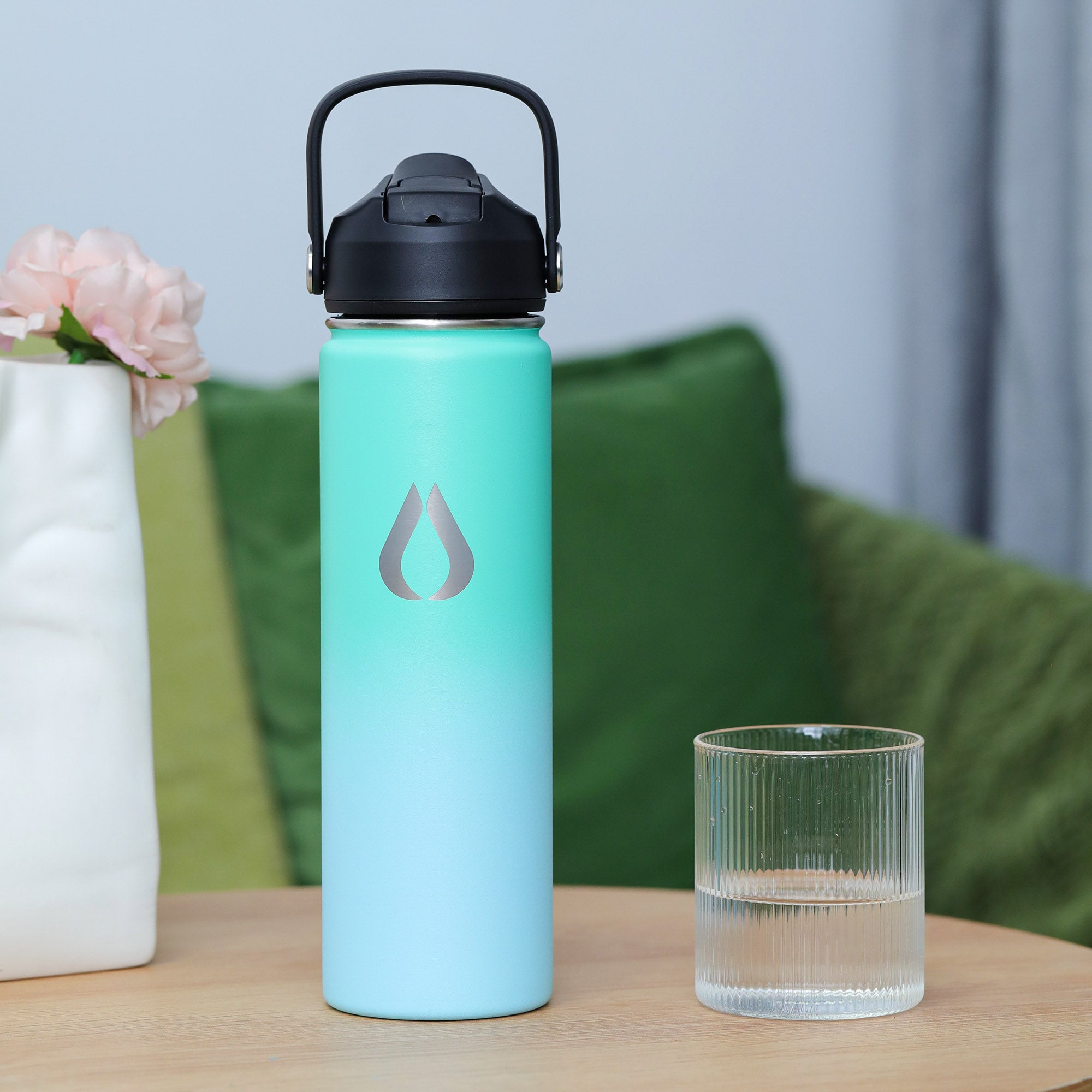 Water Bottle - 650ML - Green Sky