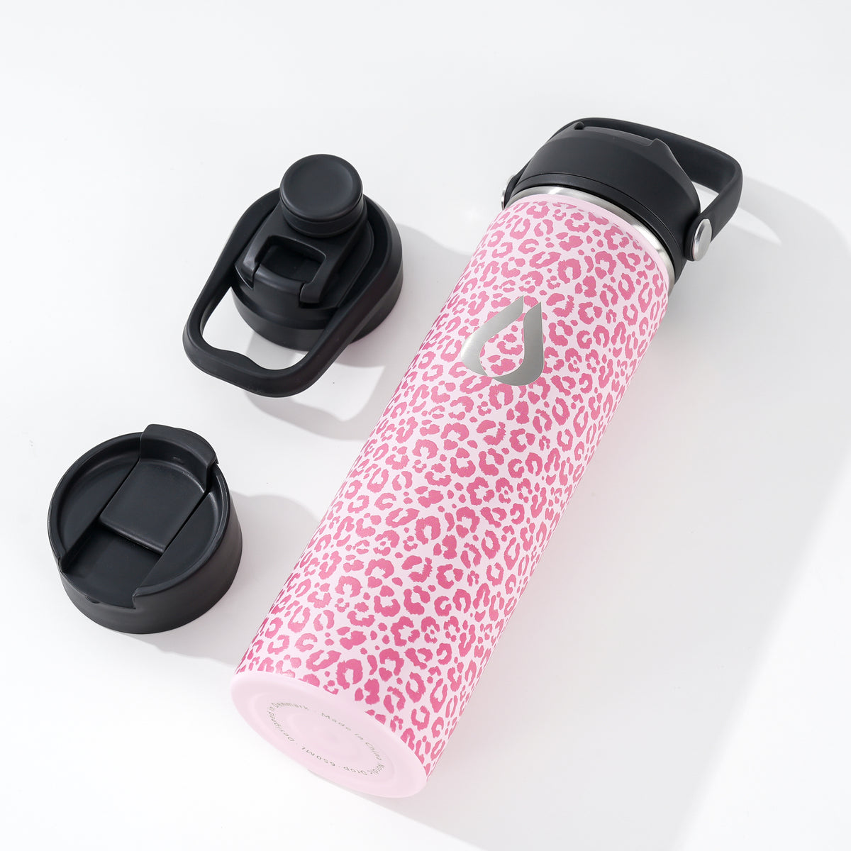 Water Bottle - 650ML - Cream Leopard
