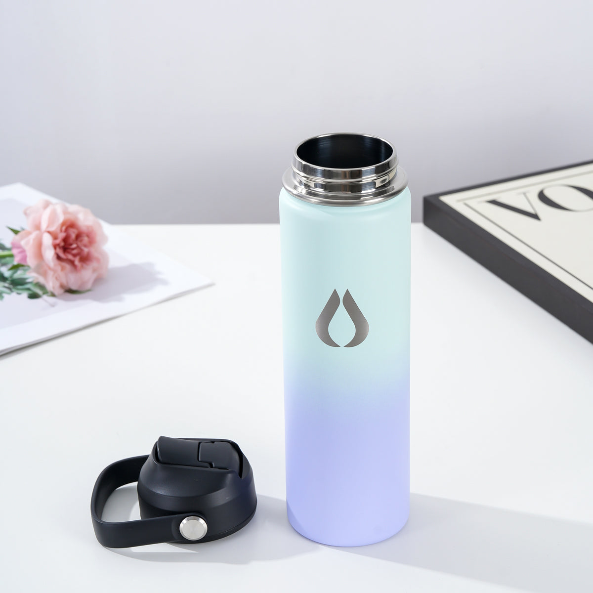 Water Bottle - 650ML - Cream Leopard