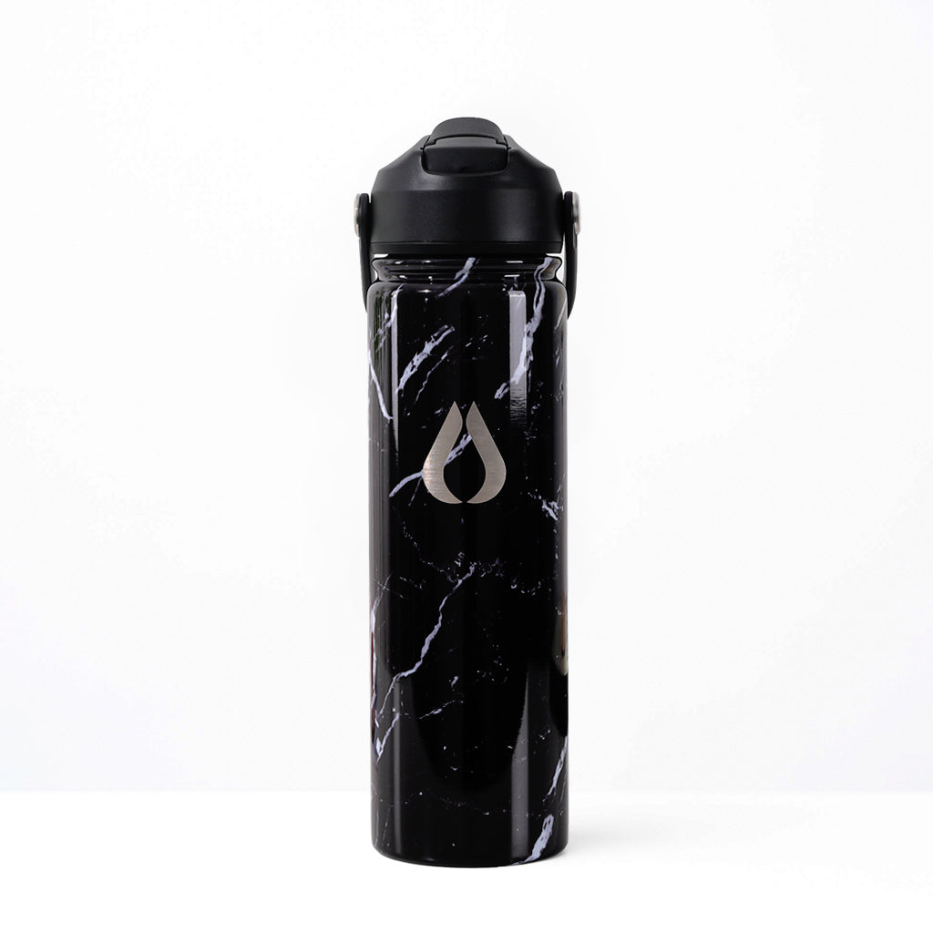 Water Bottle - 650ML - Black Marble
