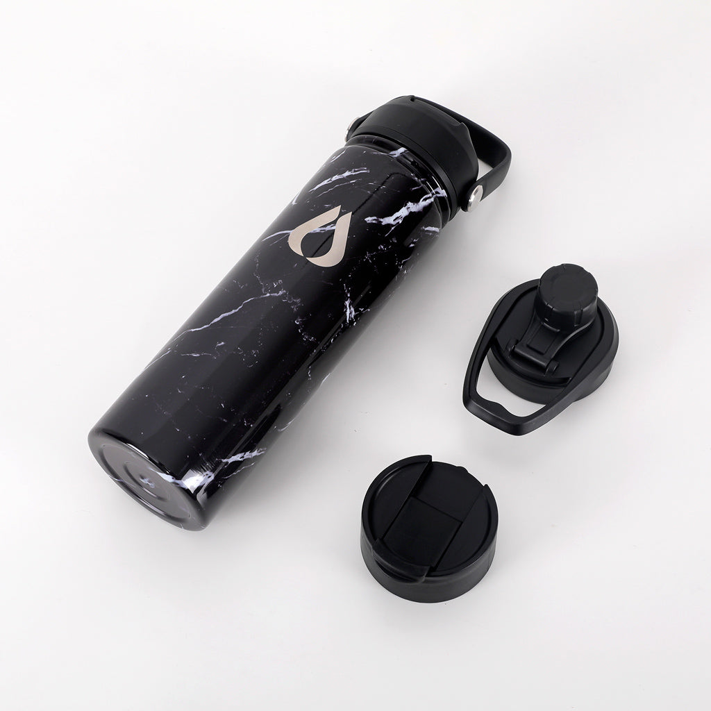 Water Bottle - 650ML - Black Marble