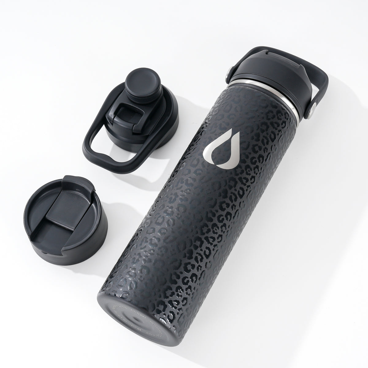 Water Bottle - 650ML - Cream Leopard