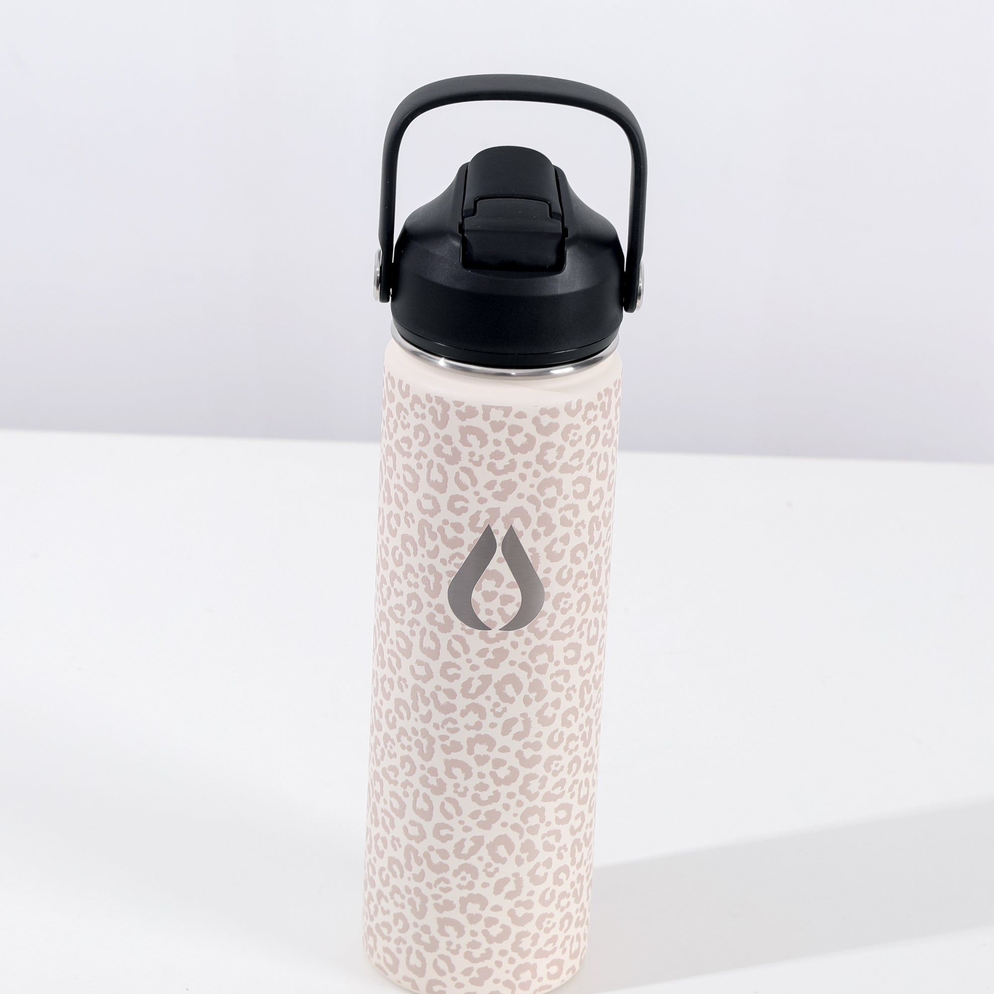 Water Bottle - 650ML - Cream Leopard