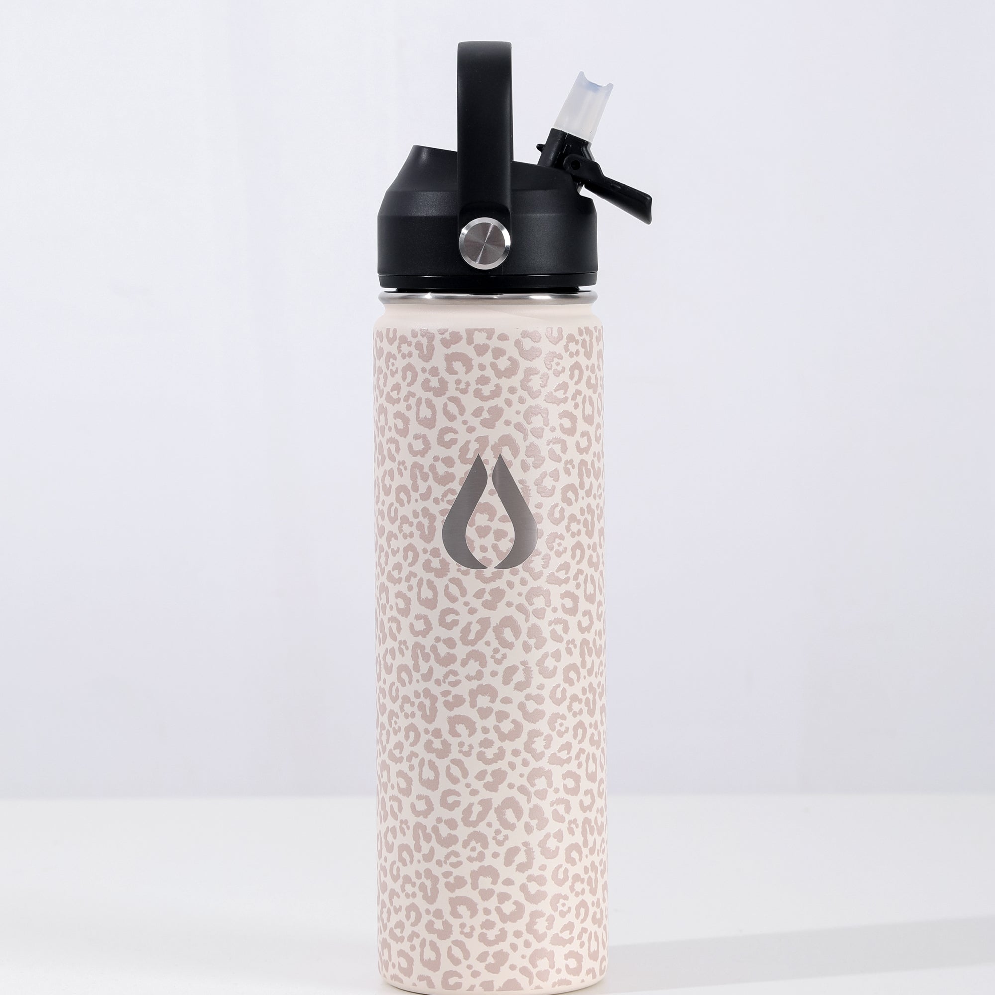 Water Bottle - 650ML - Cream Leopard