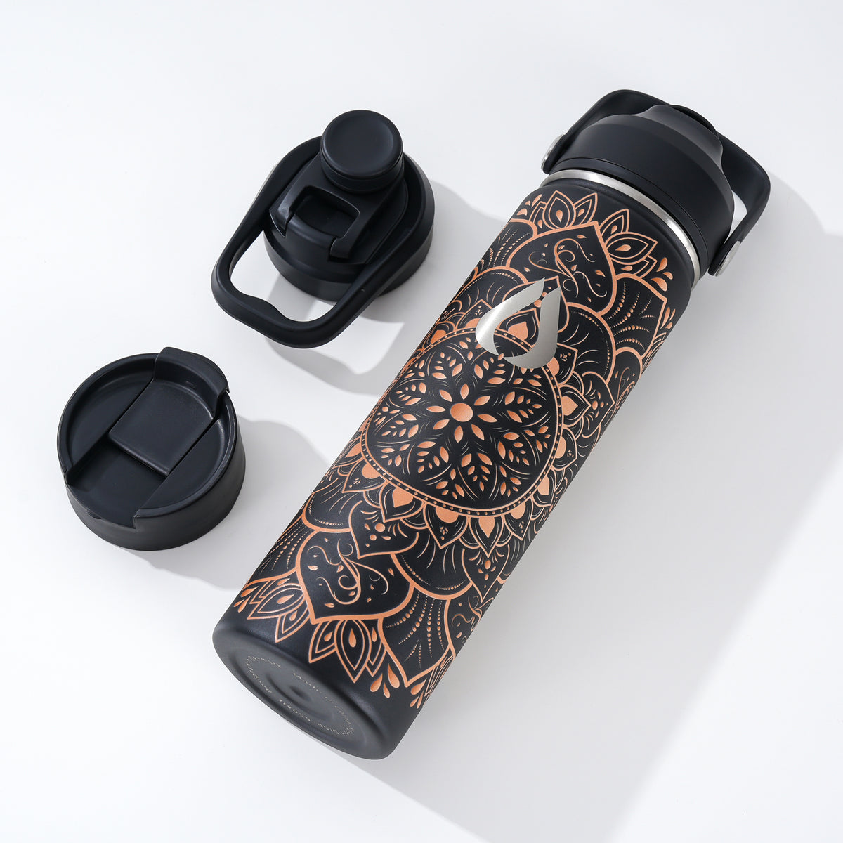Water Bottle - 650ML - Cream Leopard