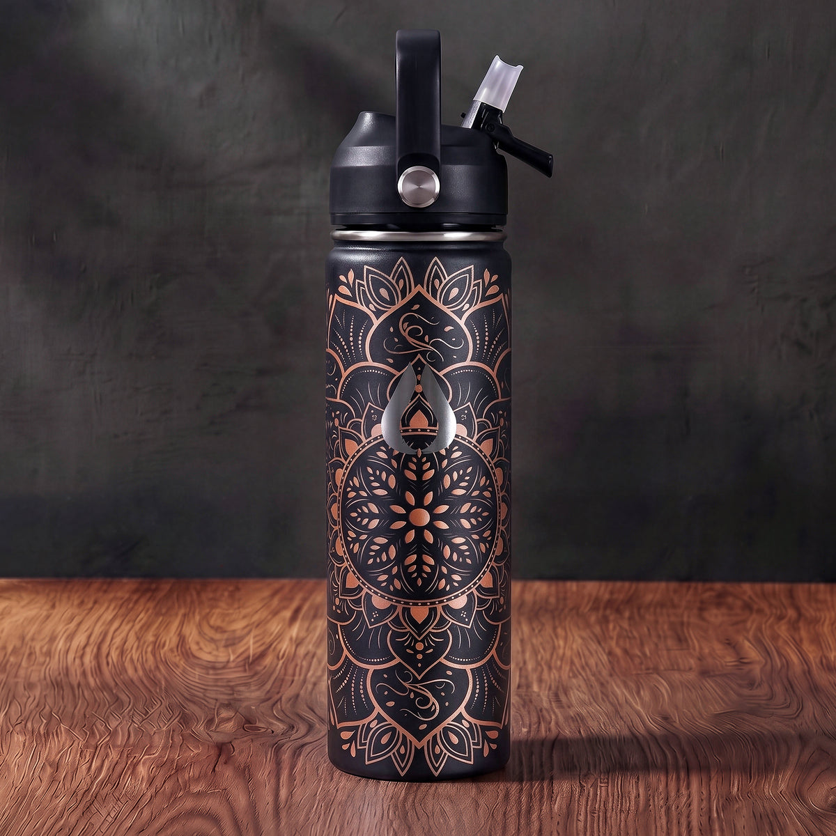 Water Bottle - 650ML - Cream Leopard