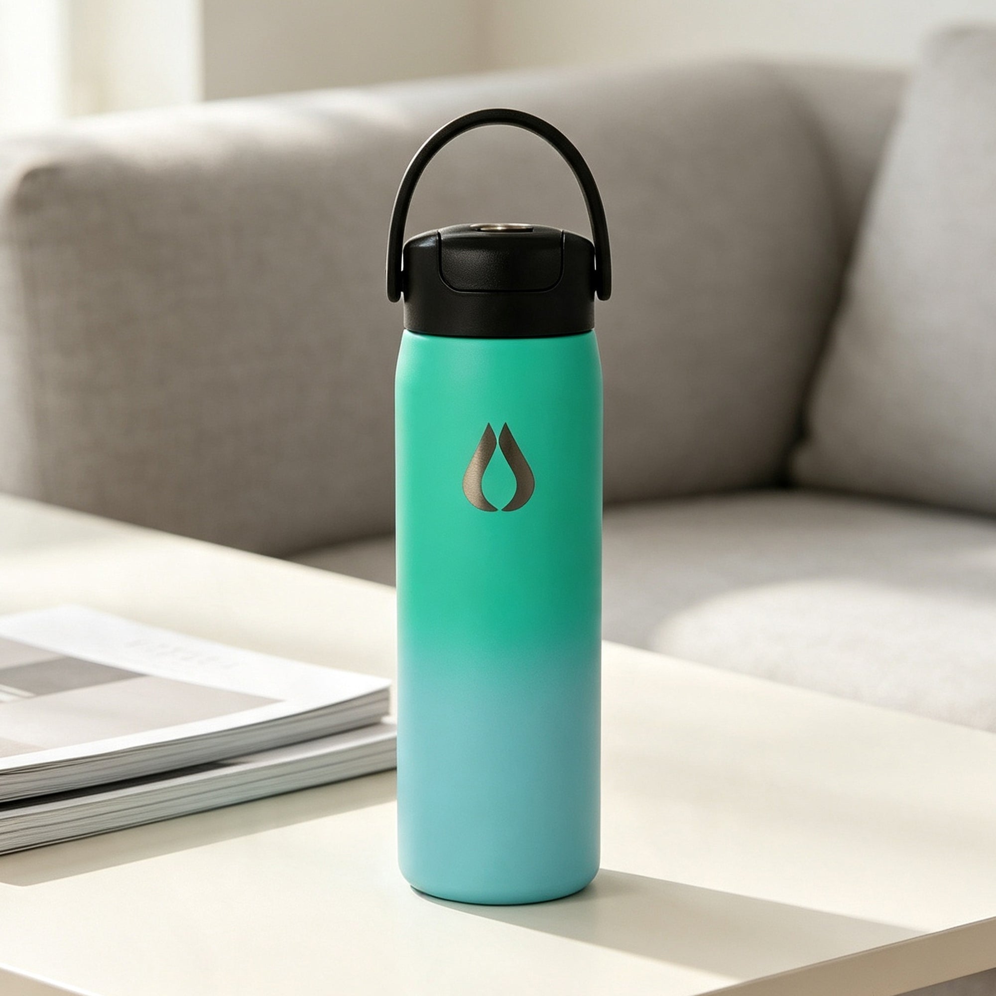 Water bottle - 2 in 1 - 710ML - Green Sky