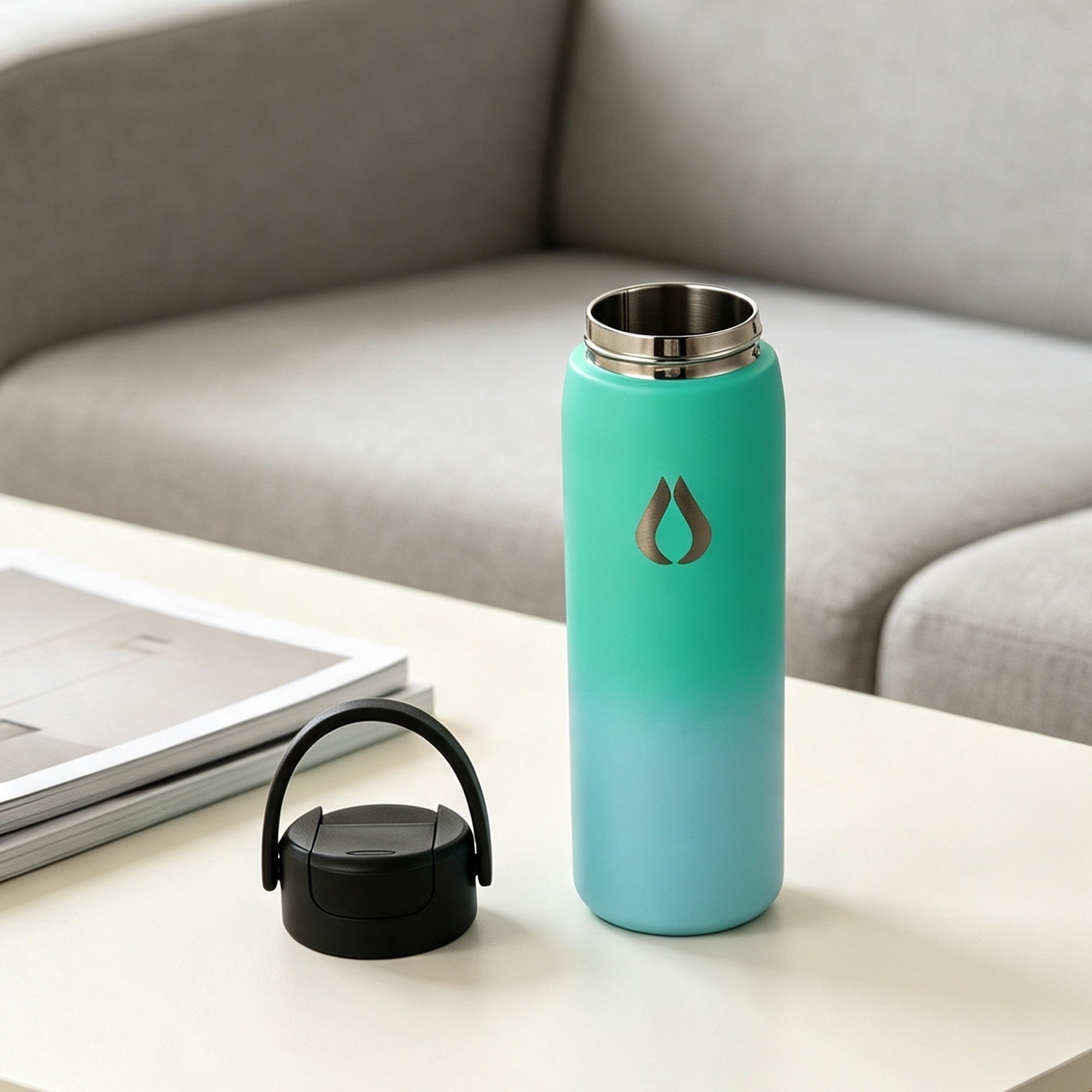 Water bottle - 2 in 1 - 710ML - Green Sky