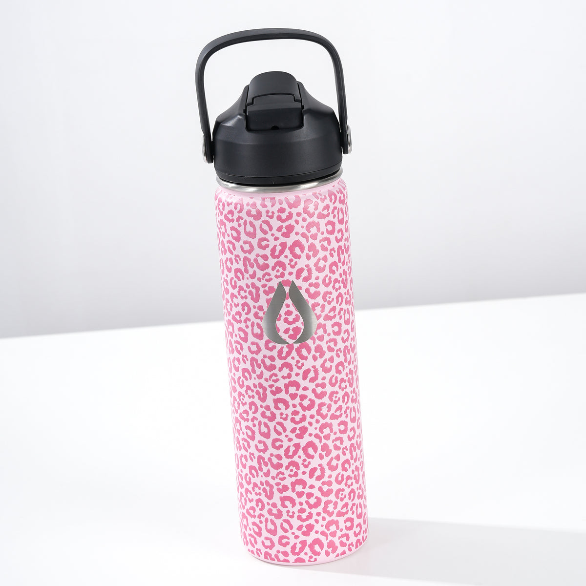 Water Bottle - 650ML - Cream Leopard