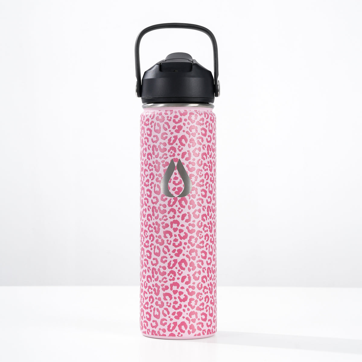 Water Bottle - 650ML - Cream Leopard