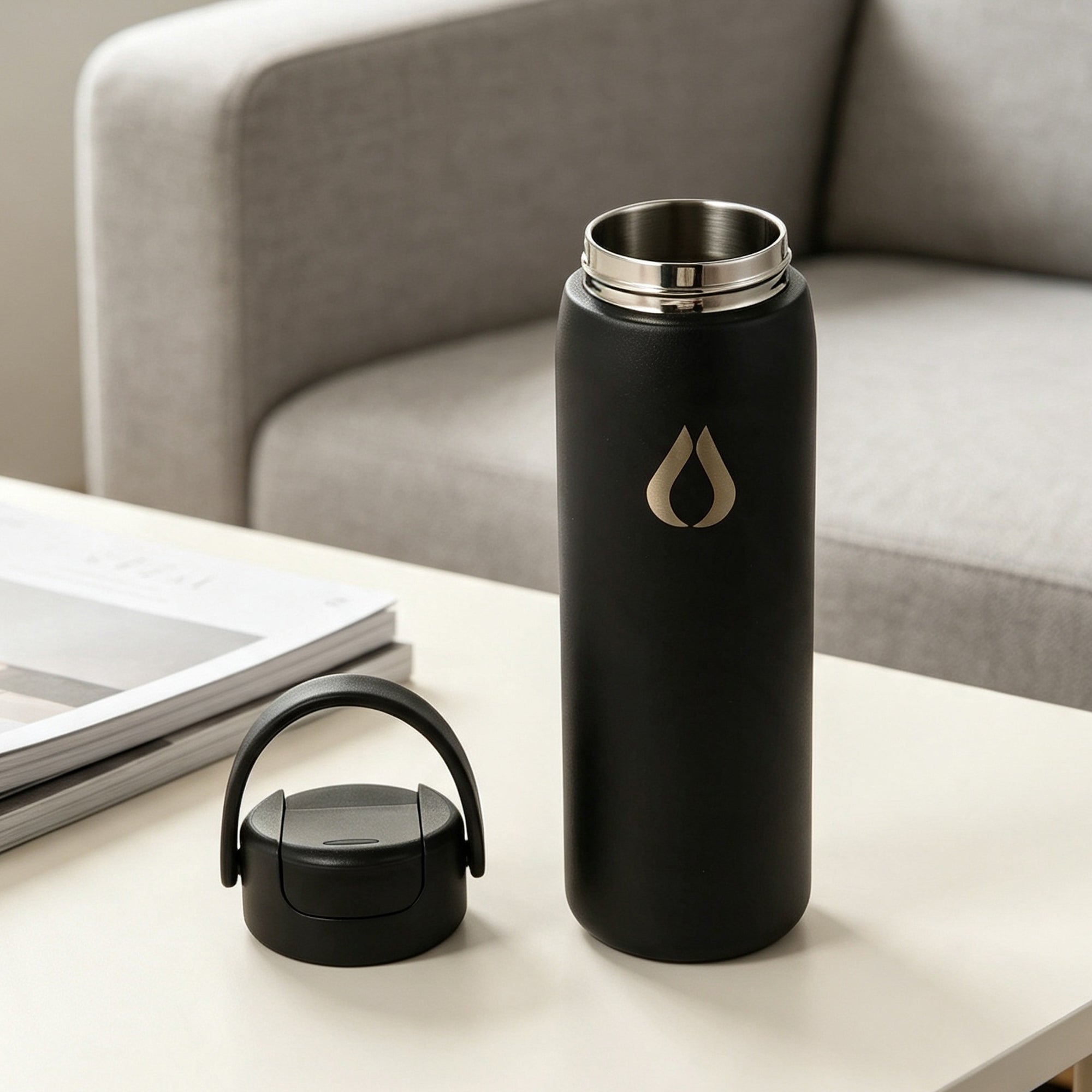 Water bottle - 2 in 1 - 710ML - Black