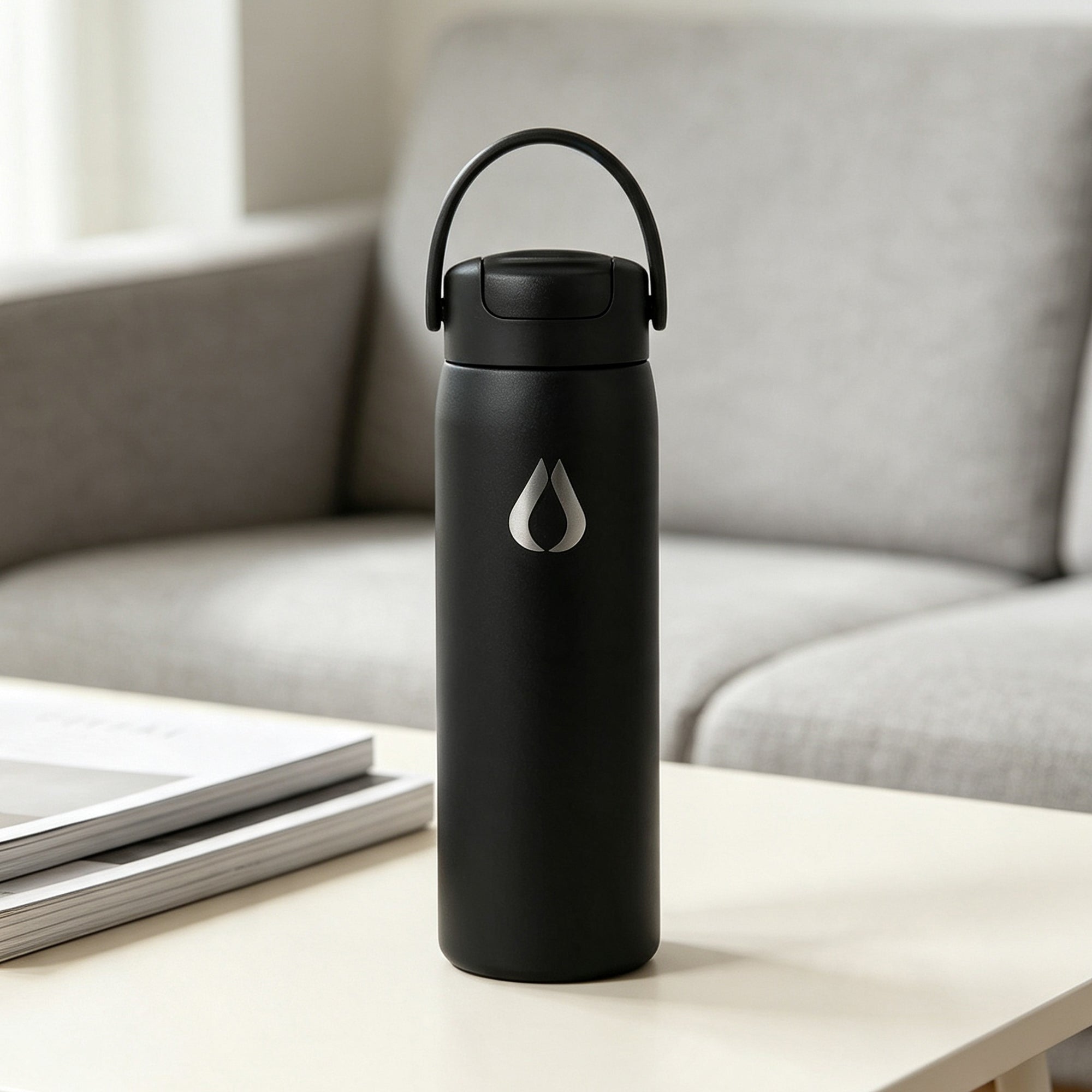 Water bottle - 2 in 1 - 710ML - Black